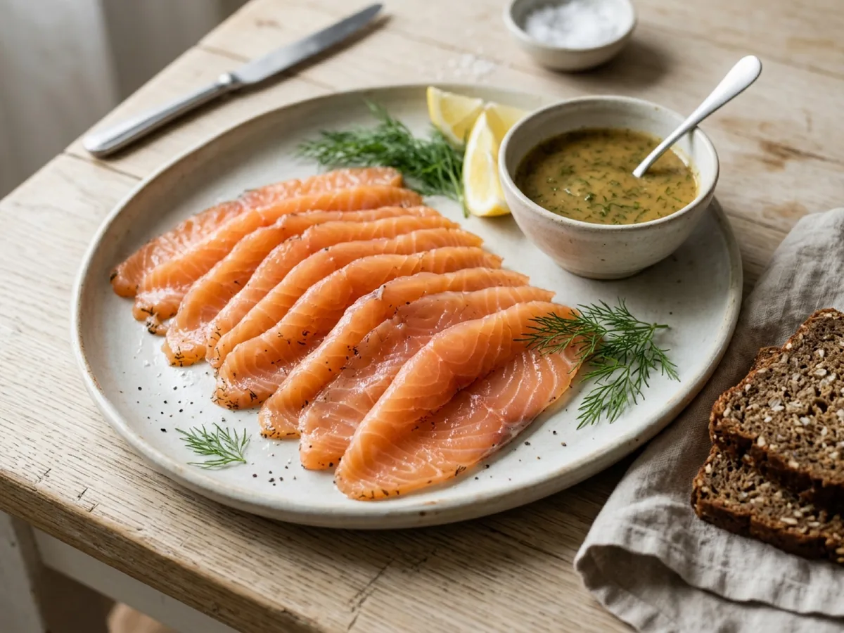 Klassisk gravad lax — receptbild