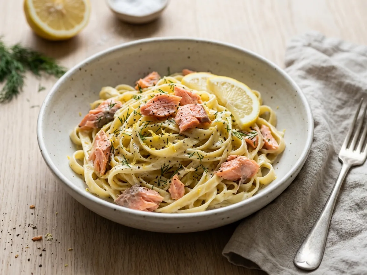 Lemon-Cream Salmon Pasta — recipe photo