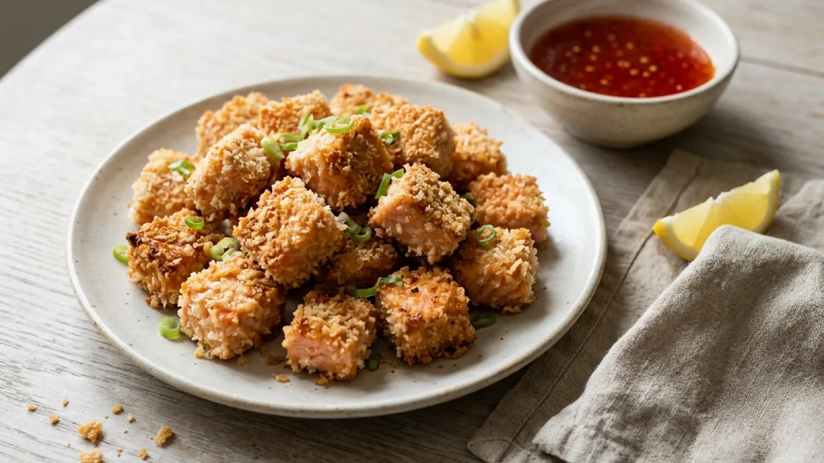 Panko-Crisp Salmon Bites with Sweet Chili