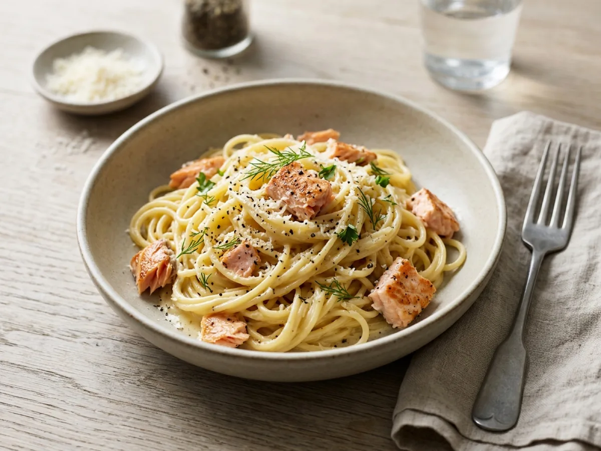 Laxcarbonara — receptbild