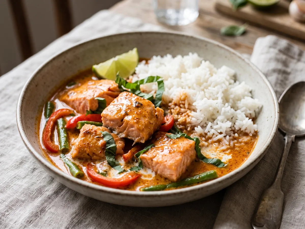 Salmon in Red Curry Sauce — recipe photo