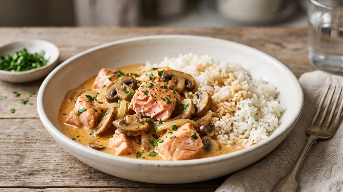 Salmon Stroganoff